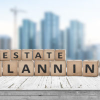 estate planning with tiles against building background