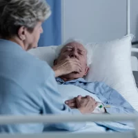 Elderly man with lung cancer